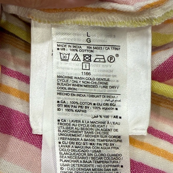 EUC Old Navy Split Neck Top – Multi Color Stripe - Picture 6 of 8